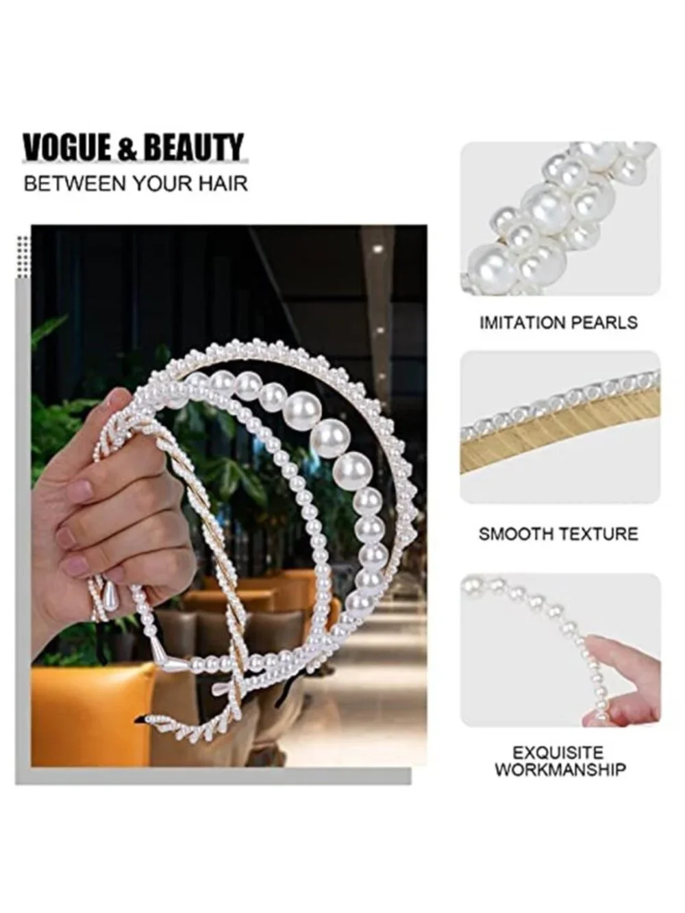 Women Headbands 4 Pack Stretch Wide Fashion Hair Bands Workout Headwraps Elastic